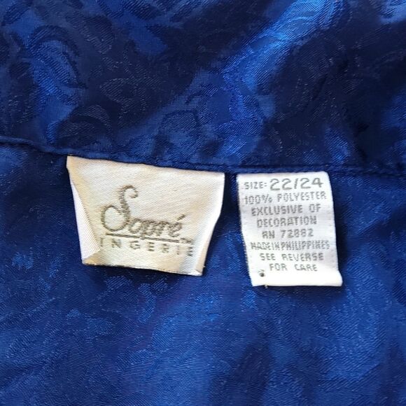Sopre'navy blue sleeveless button front pajama shorts set - Picture 13 of 13